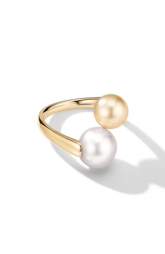 Shop Cast The Daring Pearl Pirouette Ring In Gold