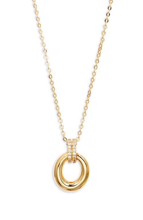 Shop Nordstrom Pavé Circle Pendant Necklace In 14k Gold Plated