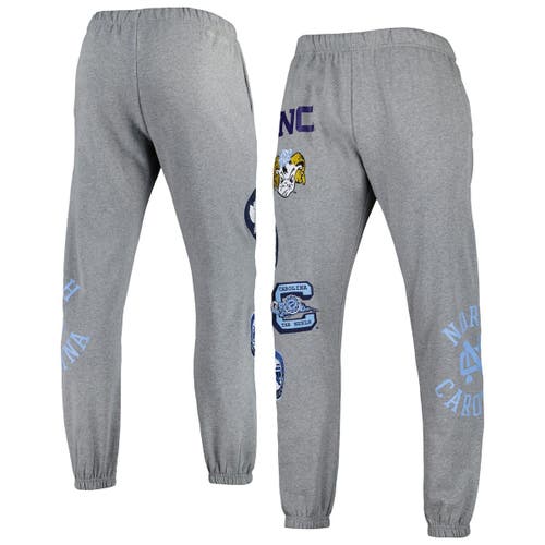 Men's Mitchell & Ness Heather Gray North Carolina Tar Heels City Collection Fleece Sweatpants