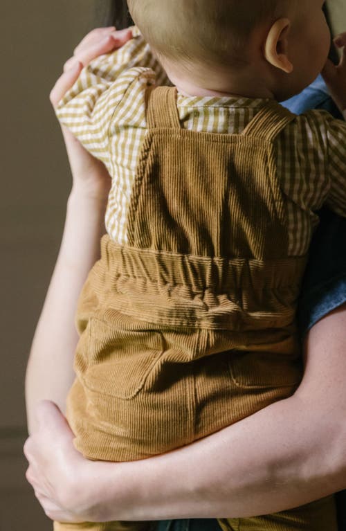 Shop Pehr Organic Cotton Corduroy Overalls In Yellow