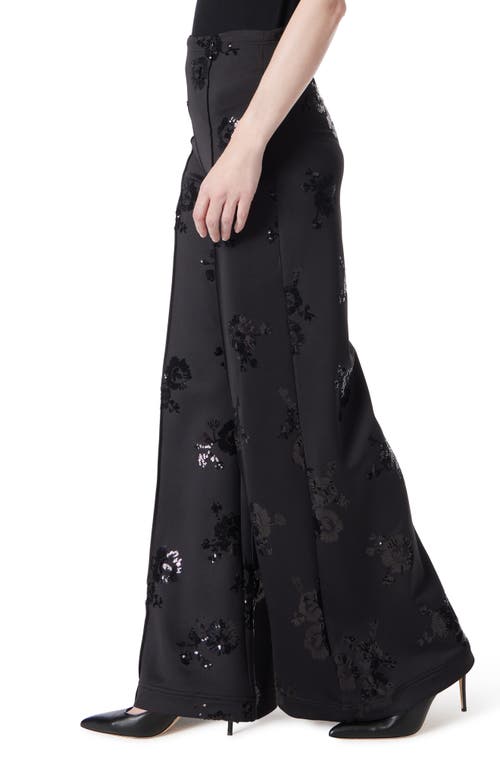 Do By Dee Ocleppo Sequin Scuba Wide Leg Pants In Black