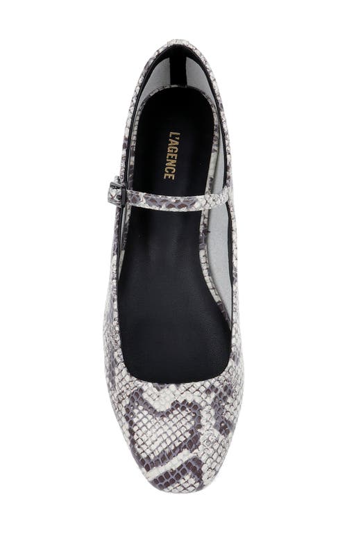 Shop L Agence L'agence Edelie Mary Jane Flat In Black/white Snake