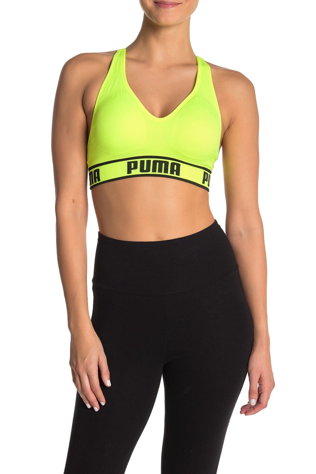 puma seamless sports bra sizing