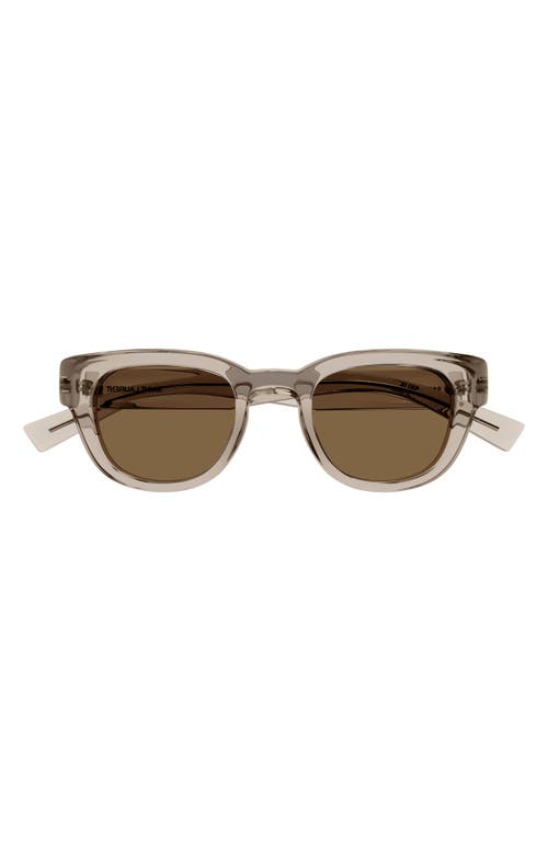 Shop Saint Laurent 46mm Phantos Sunglasses In Beige