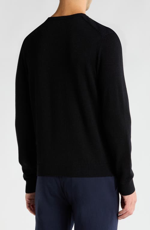 Bruno Magli Merino Wool Diagonal Textured Plaited Sweater In Black