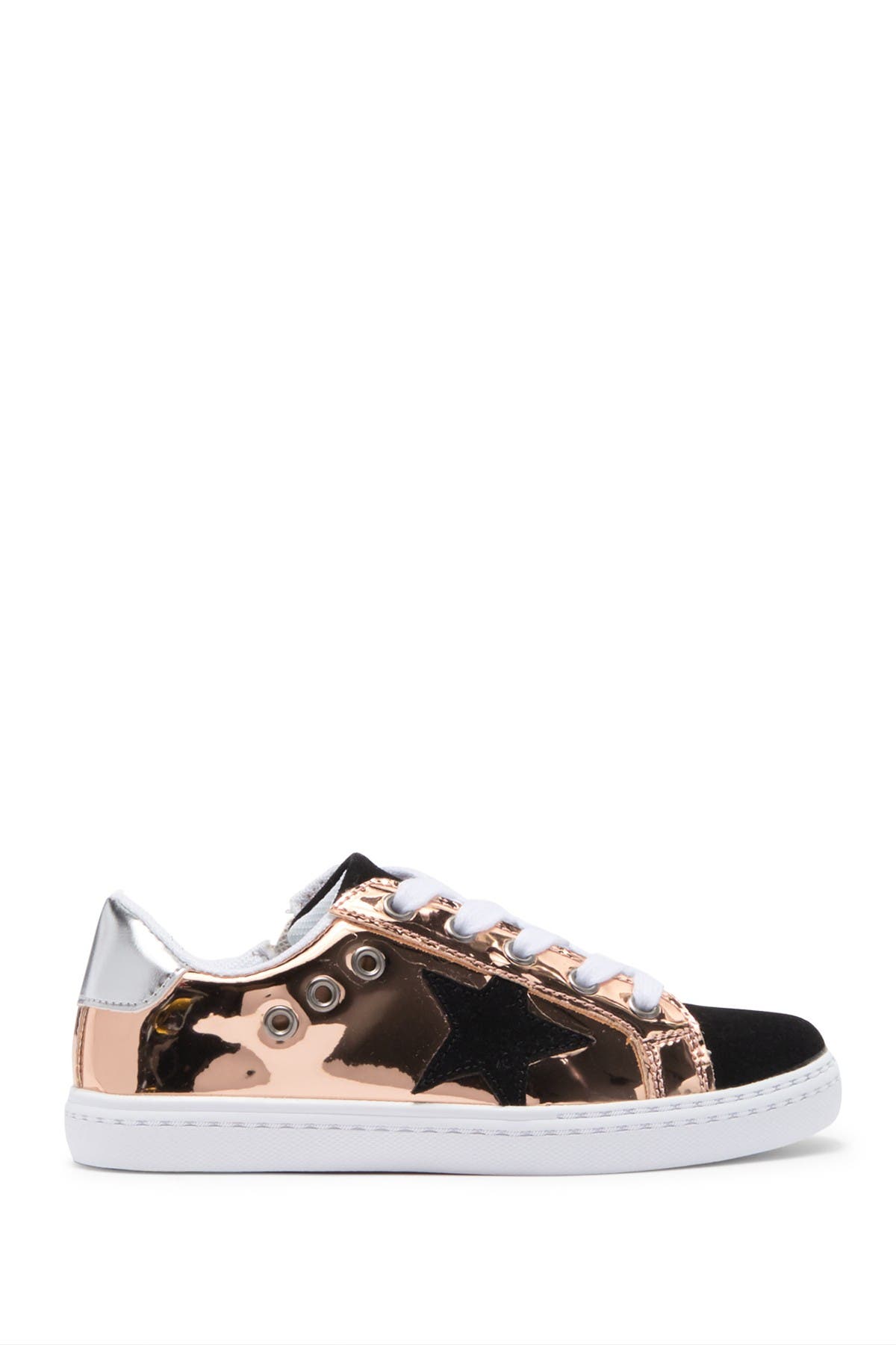 Hoo Kids' Mia Metallic Star Lace-up Sneaker In Gold