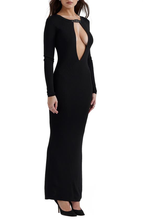 HOUSE OF CB HOUSE OF CB KEEYA LONG SLEEVE BELTED NECK DRESS