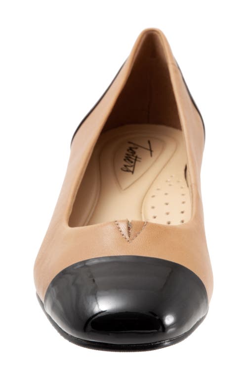 Shop Trotters Daisy Pump In Tan/black Leather