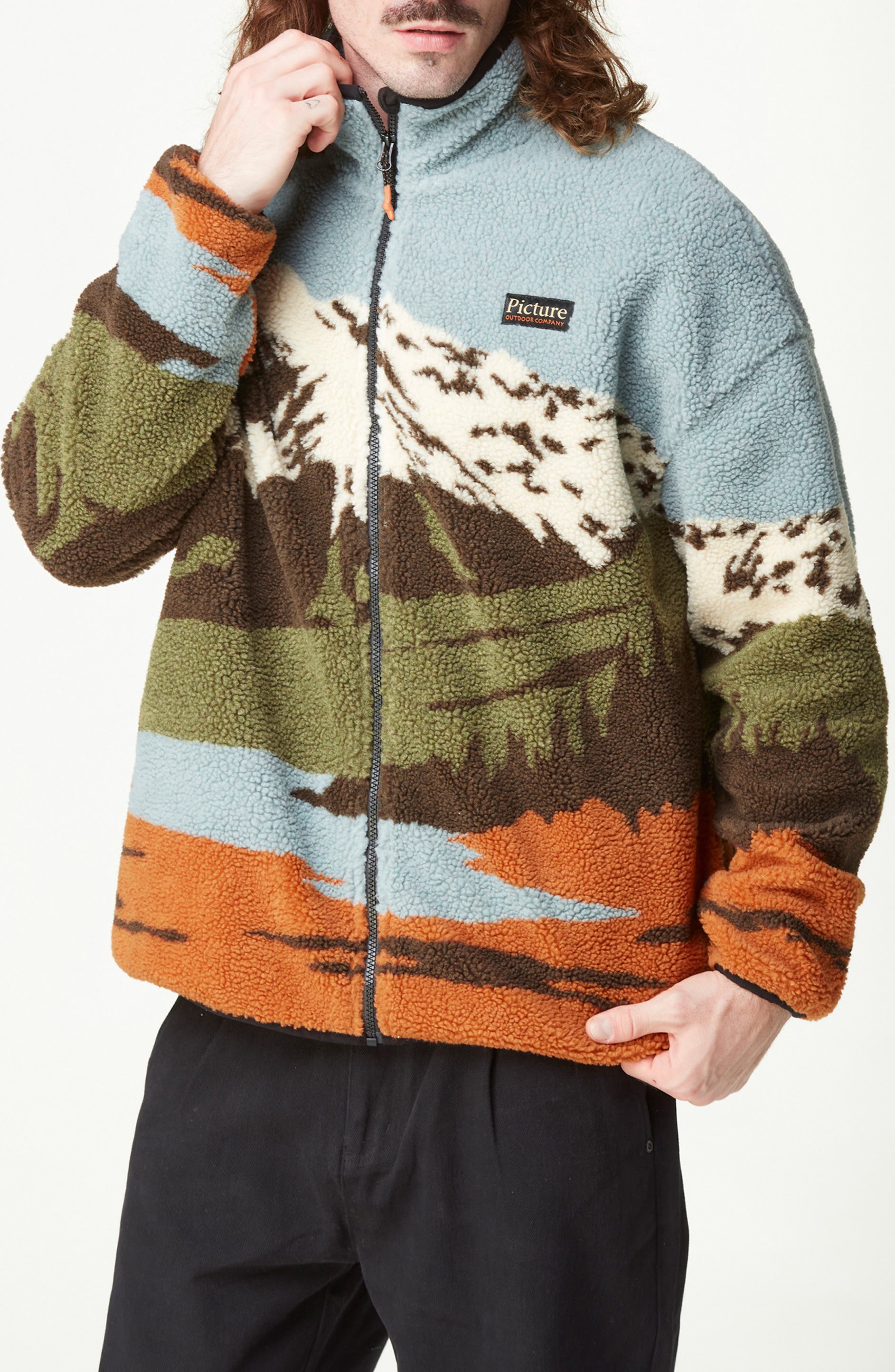 Picture Organic Clothing Hafdals Relaxed Fit Fleece Jacket in Mountain 