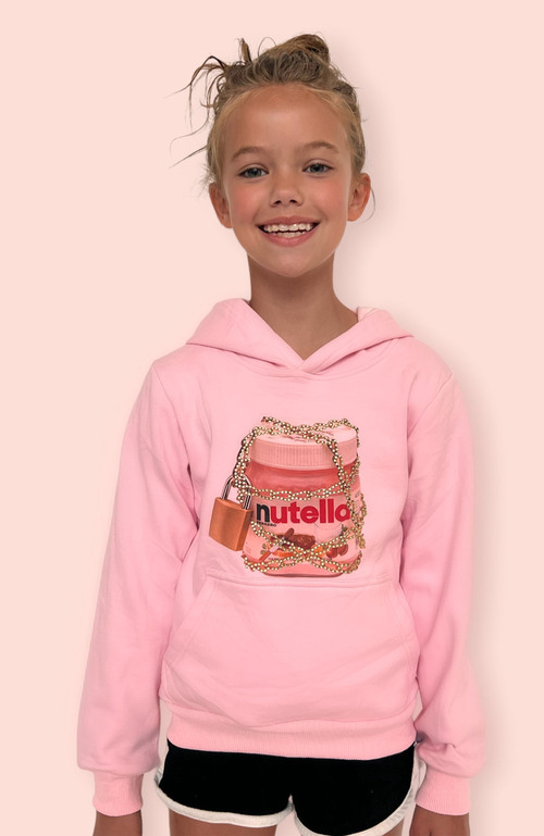 Shop Lola + The Boys Forbidden Nutella Hoodie In Pink