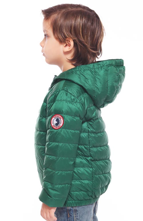 Shop Rokka&rolla Kids' Ultra Light Packable Down Jacket In Verdant Green