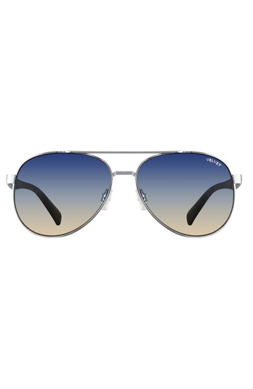 Bonnie 52mm Gradient Aviator Sunglasses in Silver/gradient
