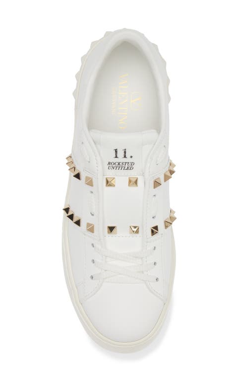 Shop Valentino Garavani Rockstud Untitled Platform Sneaker In 0bo Bianco