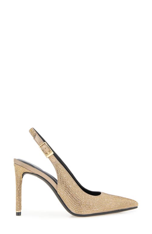 Kenneth Cole Quinnly Crystal Slingback Pointed Toe Pump In Shitake Satin