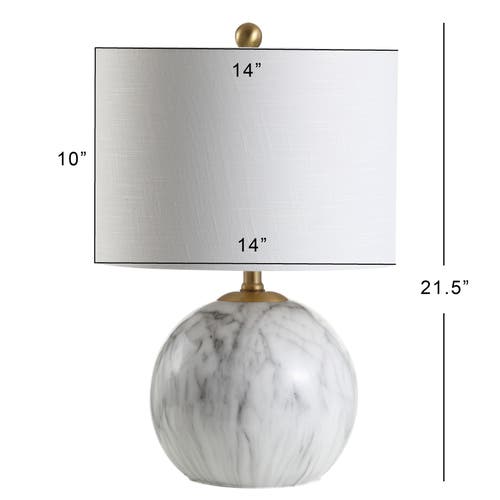 Jonathan Y Designs Luna 21.5in Faux Marble Resin Led Table Lamp In Faux Marble