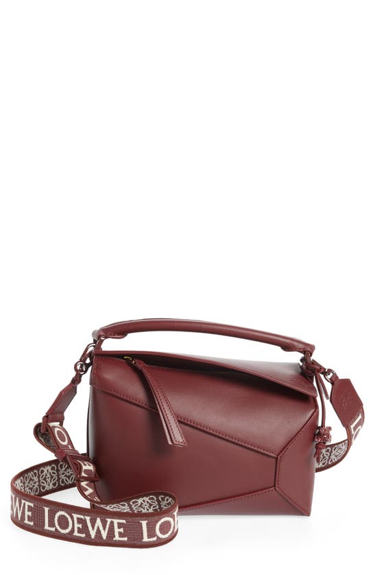 Loewe Small Puzzle Edge Leather Bag In Sang De Boeuf Glaze