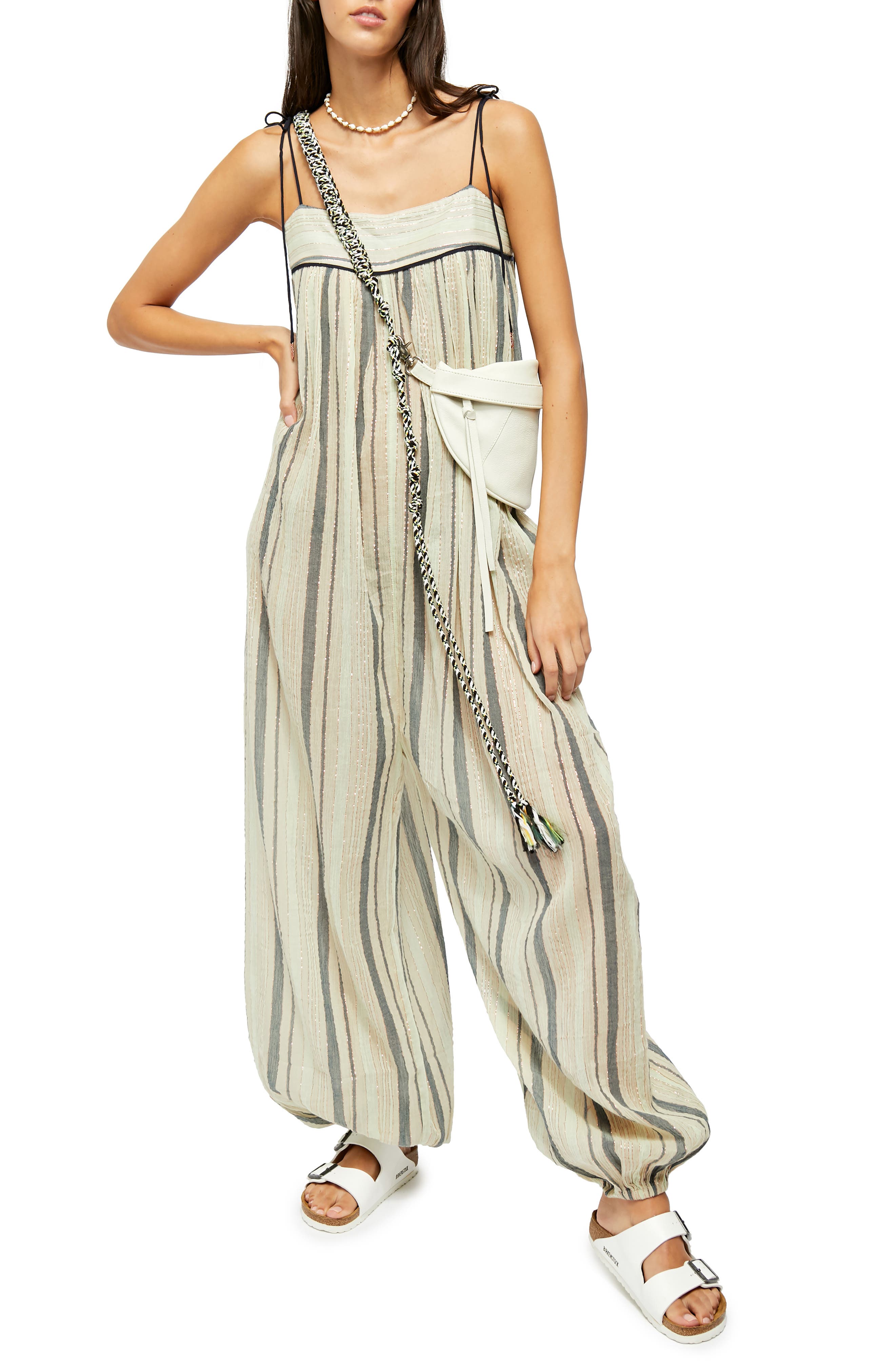 Free People Harem Lurex Tie Strap Jumpsuit Nordstrom Rack