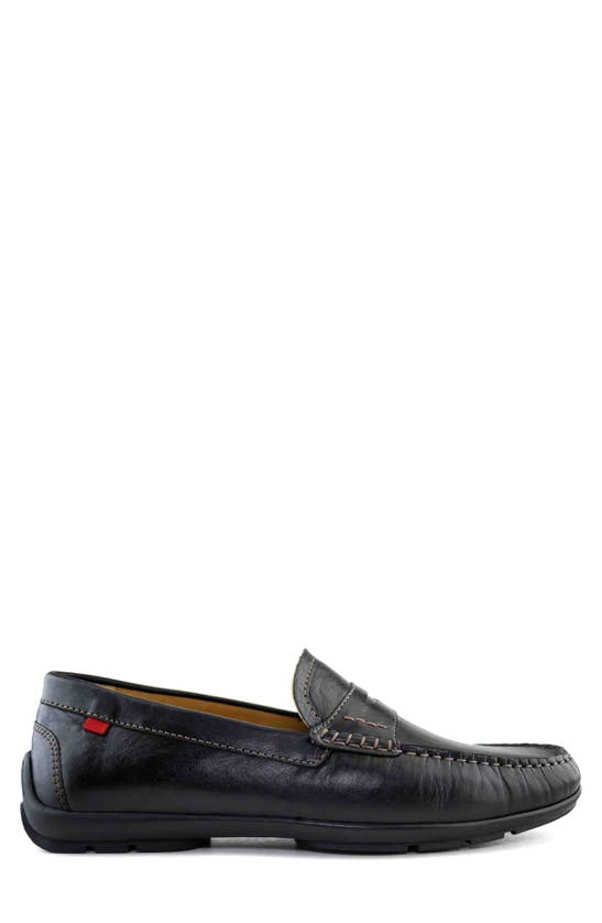 Shop Marc Joseph New York Hamilton Penny Strap Driving Loafer In Black Napa