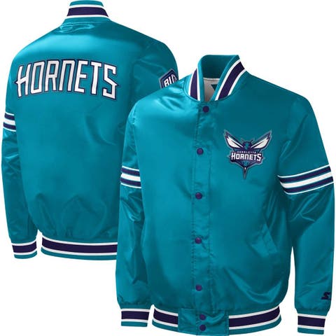 Starter Charlotte Hornets Turquoise Denim Varcity Jacket (XL