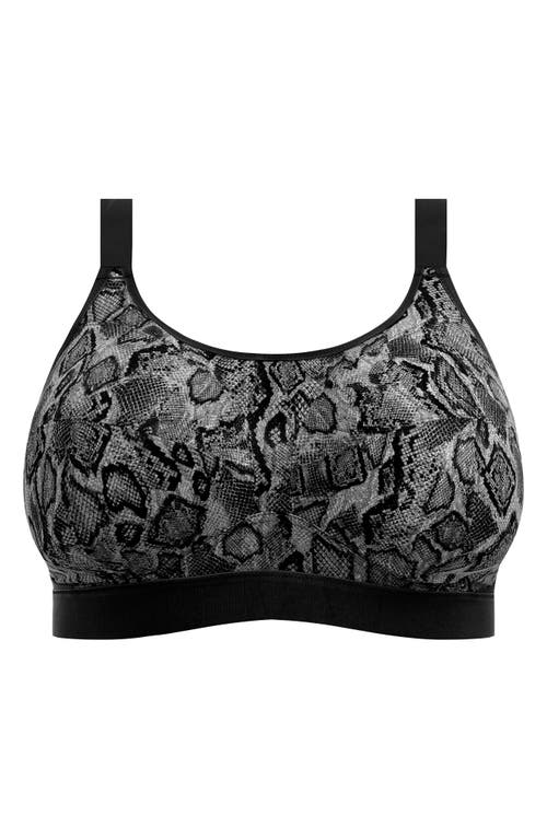 Goddess Soft Cup Sports Bra In Grey/black Snake