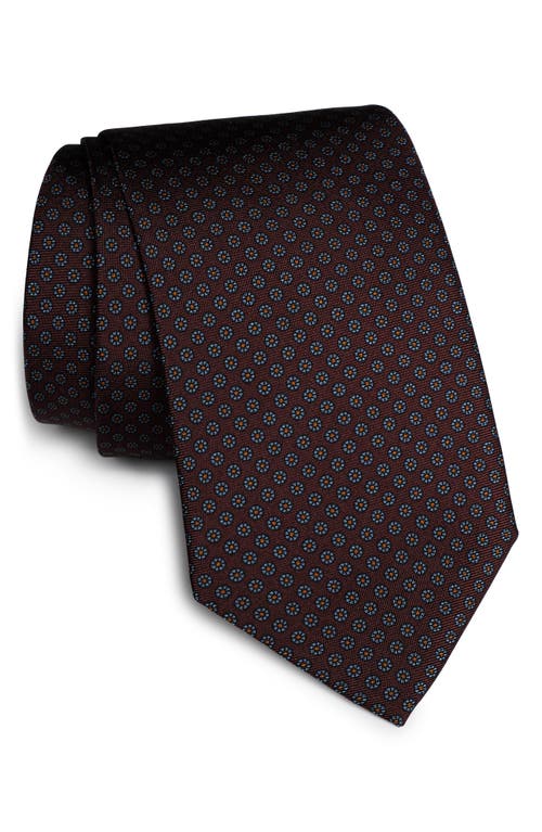 Shop Jack Victor Mackay Floral Print Silk Tie In Maroon