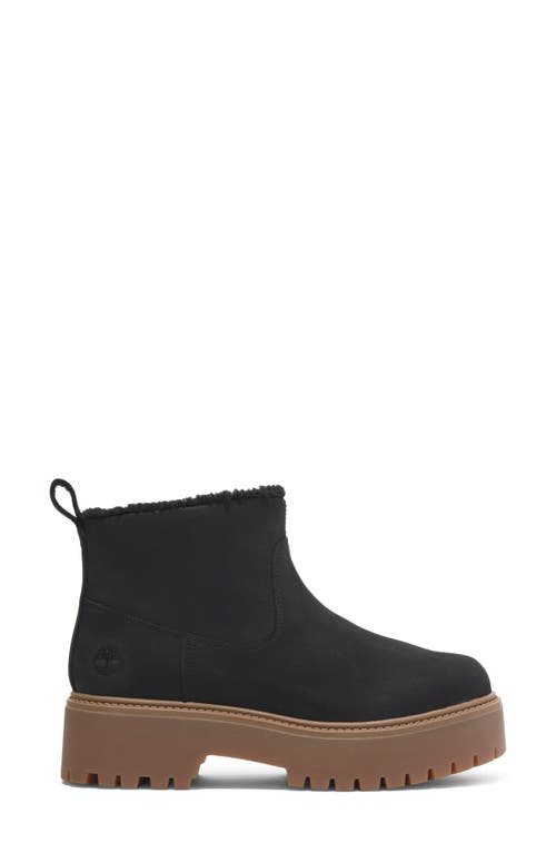 Timberland Stone Street Faux Fur Lined Bootie In Black Nubuck