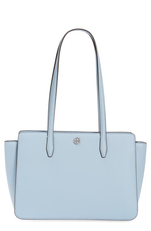Tory Burch Robinson Small Leather Tote in Blue Mist