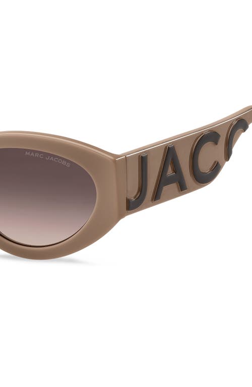 Shop Marc Jacobs 54mm Round Sunglasses In Beige Brown/brown Gradient