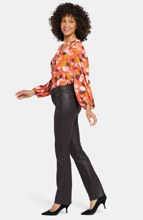 Nydj Marilyn Coated High Rise Straight Jeans In Cordovan Coated