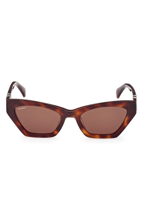 Shop Max Mara 52mm Cat Eye Sunglasses In Dark Havana/brown