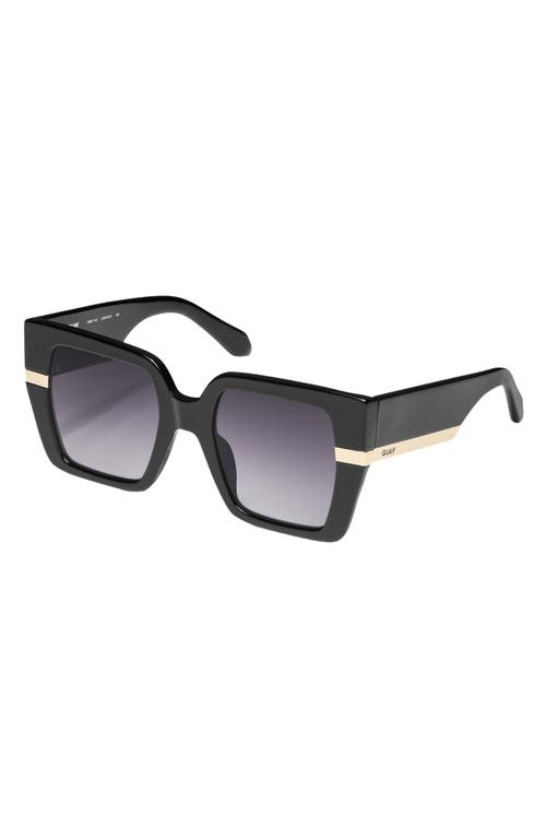 Shop Quay Notorious 51mm Gradient Square Sunglasses In Black/smoke