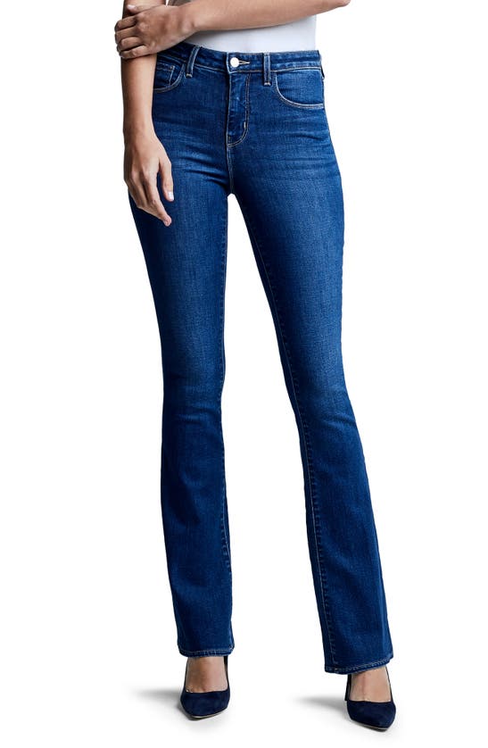 Shop L Agence Selma Sleek Baby Bootcut Jeans In Byers