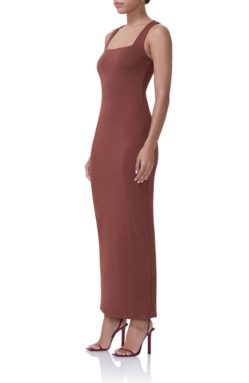 Shop Afrm Nadja Sleeveless Jersey Maxi Dress In Cocoa