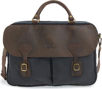 Barbour leather 2025 briefcase sale