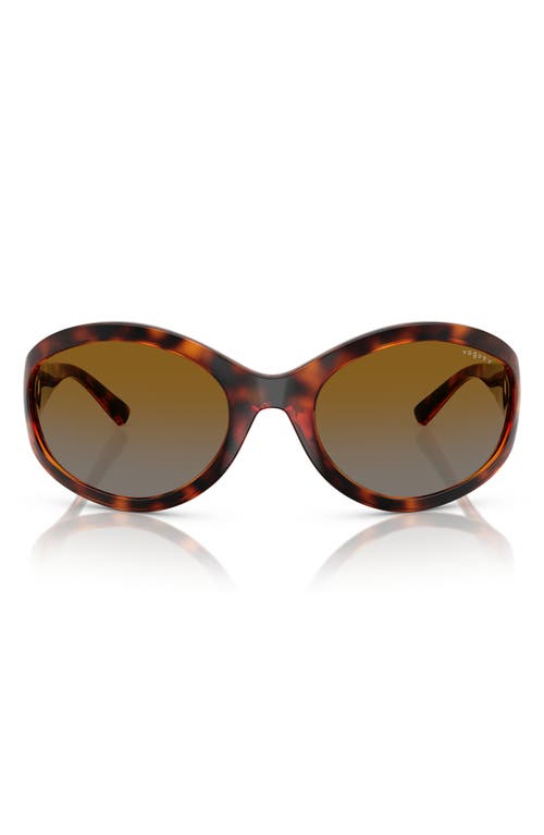 Vogue 65mm Oversize Oval Sunglasses In Dark Havana
