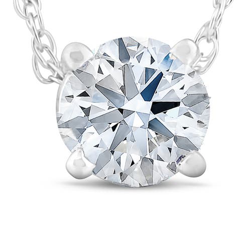 Shop Bliss Diamond 1/4 Ct Diamond Solitaire Pendant 14k Gold Lab Grown Igi Certified In 14k White Gold