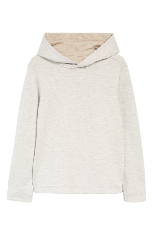 Shop Johnston & Murphy Kids' Solid Reversible Hoodie In Oatmeal/light Gray