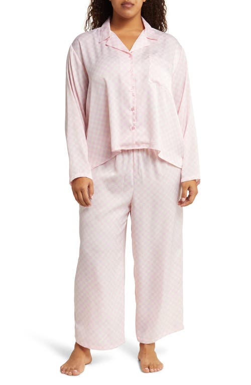 Satin Pajamas in Pink Posy Billy Check