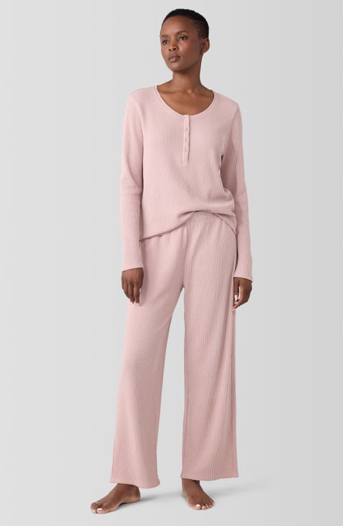 Shop Eileen Fisher Sleep Straight Leg Ankle Organic Cotton Pajama Pants In Opal