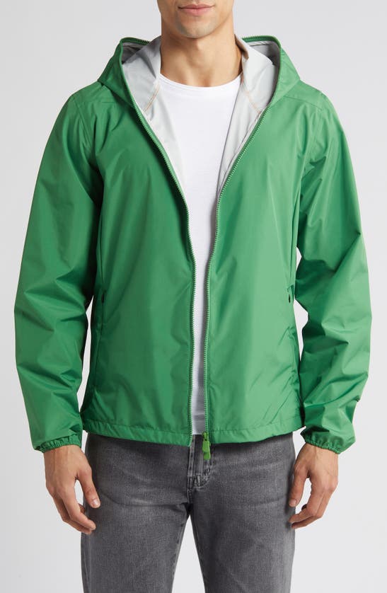 Shop Save The Duck Zayn Hooded Rain Jacket In Rainforest Green