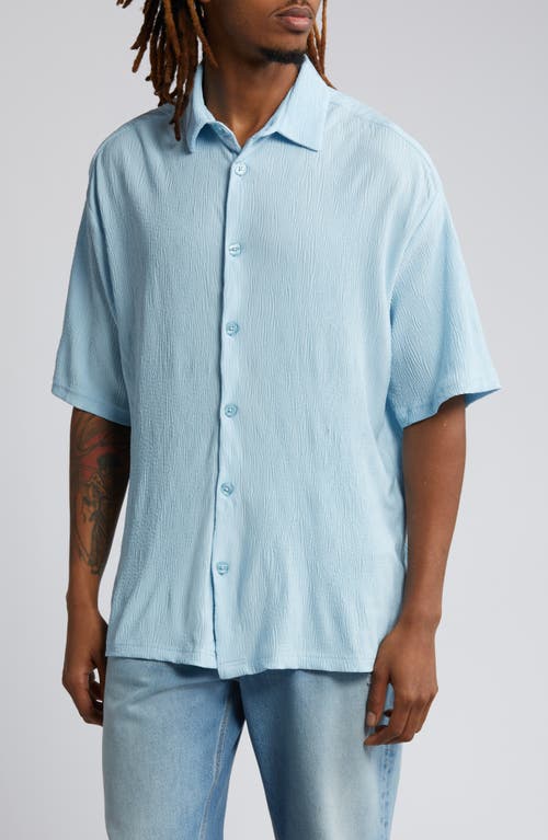 Textured Button-Up Shirt in Light Blue