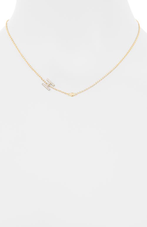 Meshmerise Bezel Diamond Initial Chain Necklace In Yellow-h