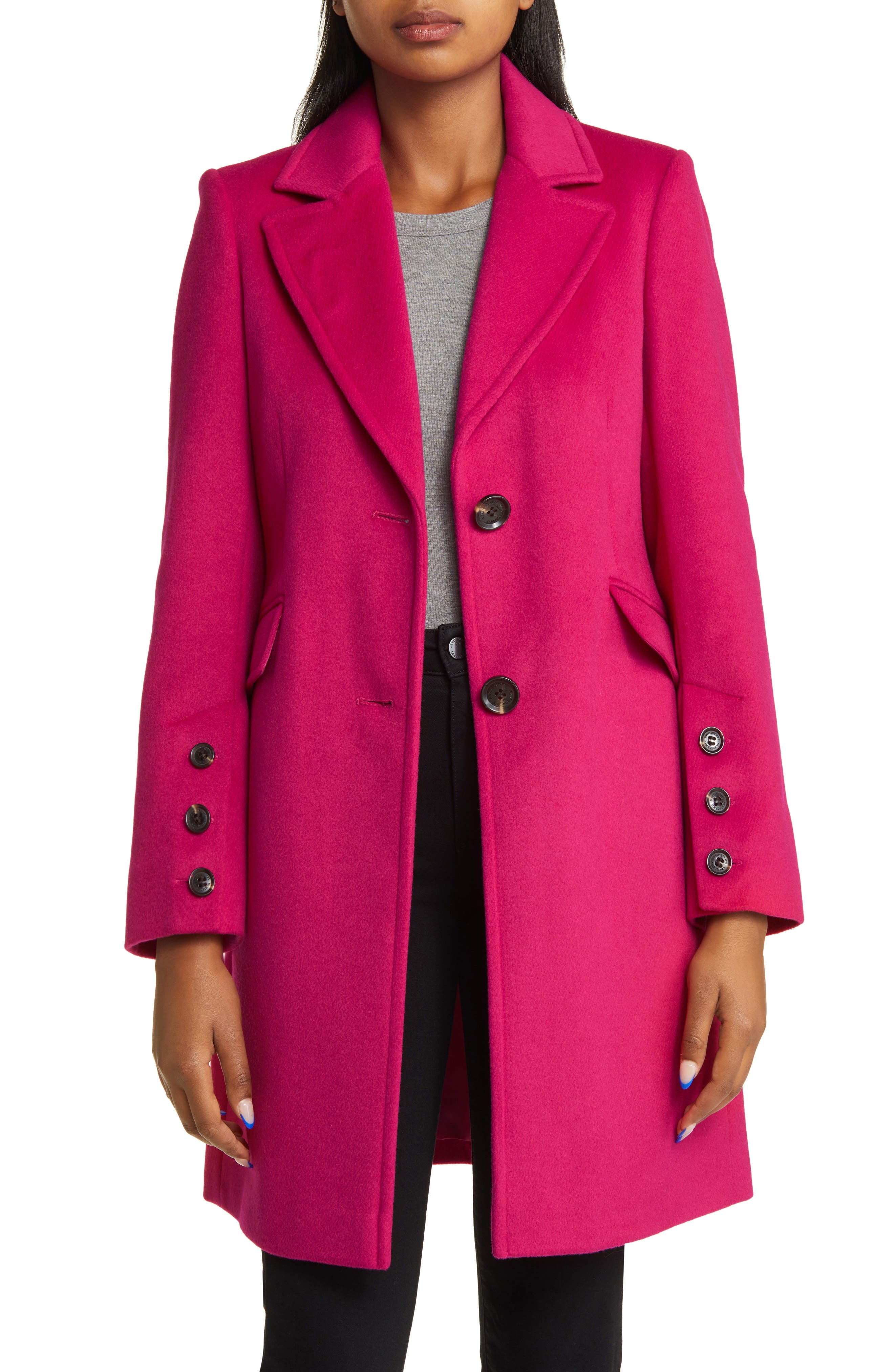 Sam edelman notched collar wool blend coat on sale