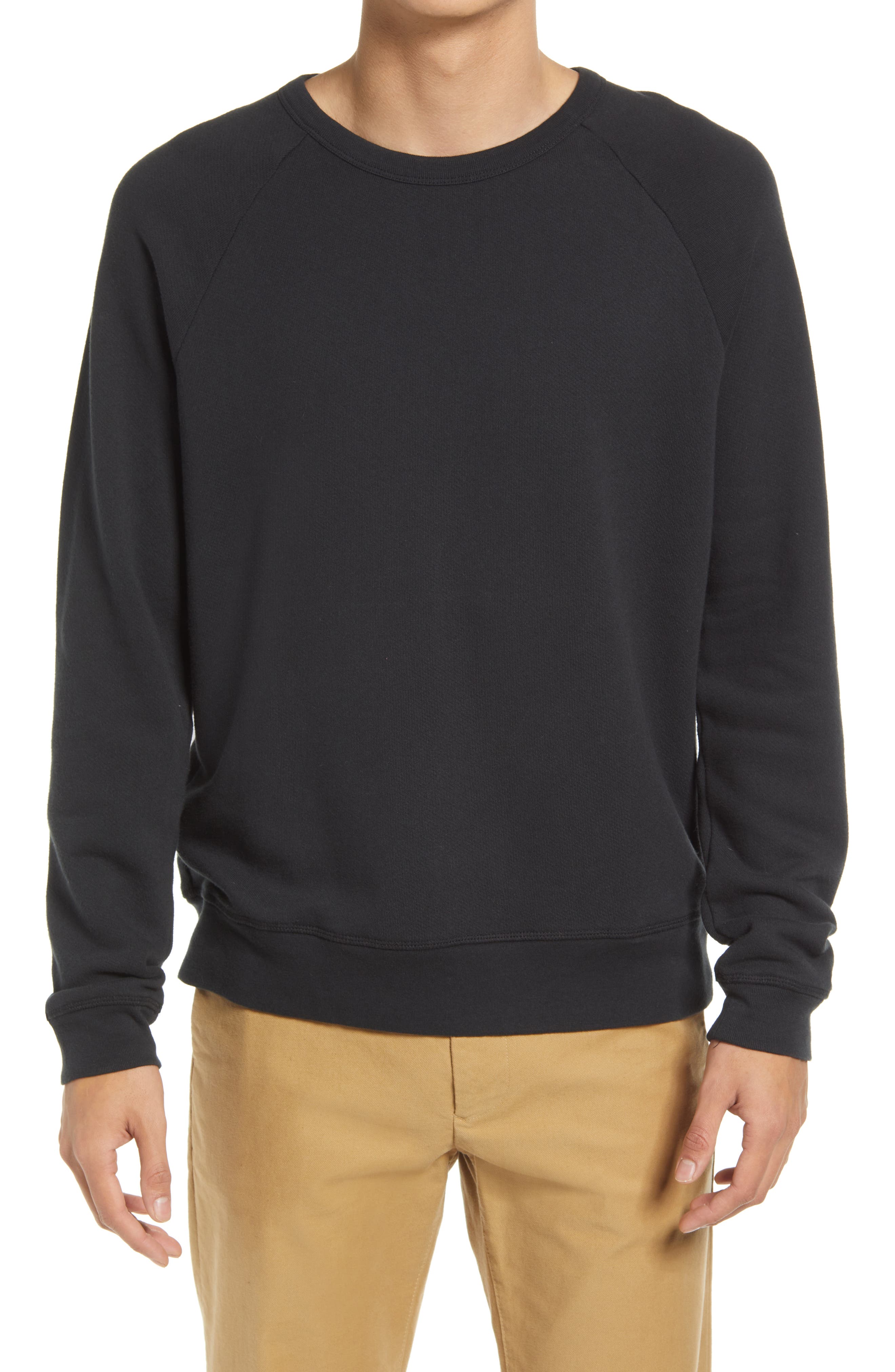 men's black crew neck sweatshirt