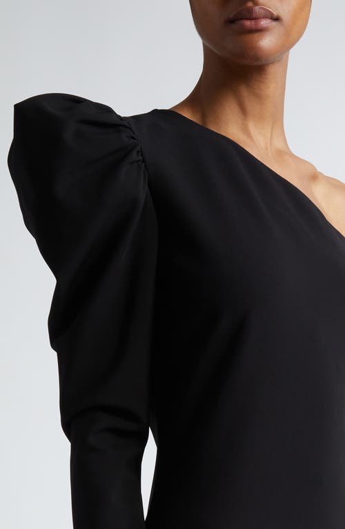 Shop Max Mara Falda One-shoulder Knit Dress In Black