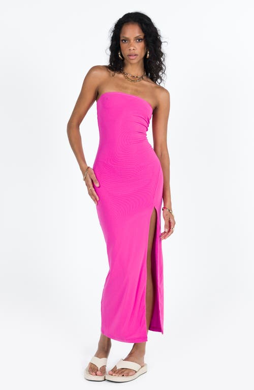 Shop Princess Polly Panama Strapless Mesh Dress In Bright Pink