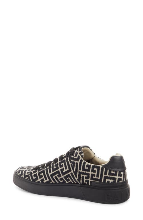 Shop Balmain B-court Monogram Low Top Sneaker In Black/ivory