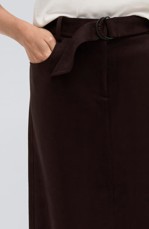 Kenneth Cole Belted Maxi Skirt In Deep Bark