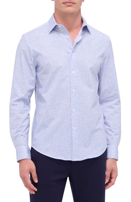 Bugatchi James Ooohcotton® Heathered Button-up Shirt In Cobalt