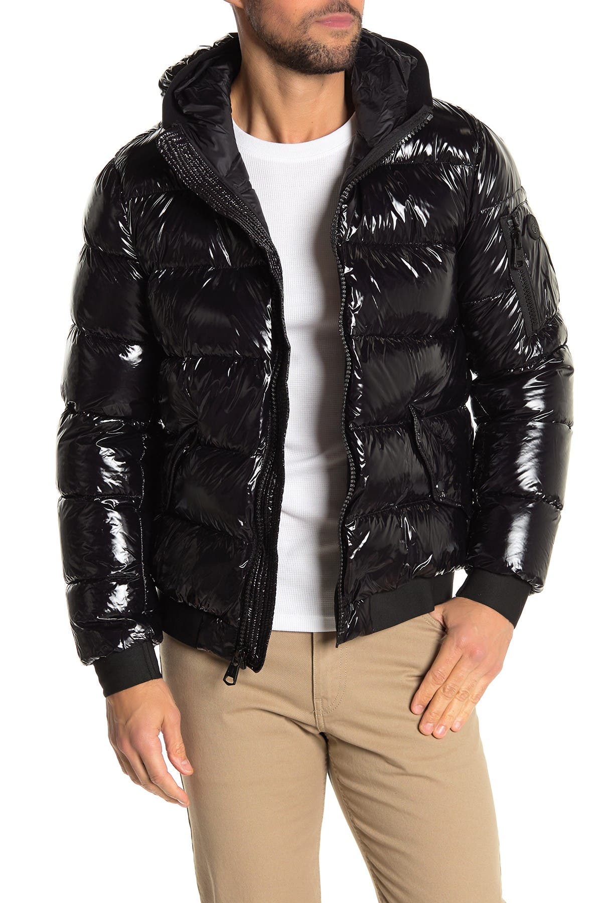 calvin klein black puffer jacket mens